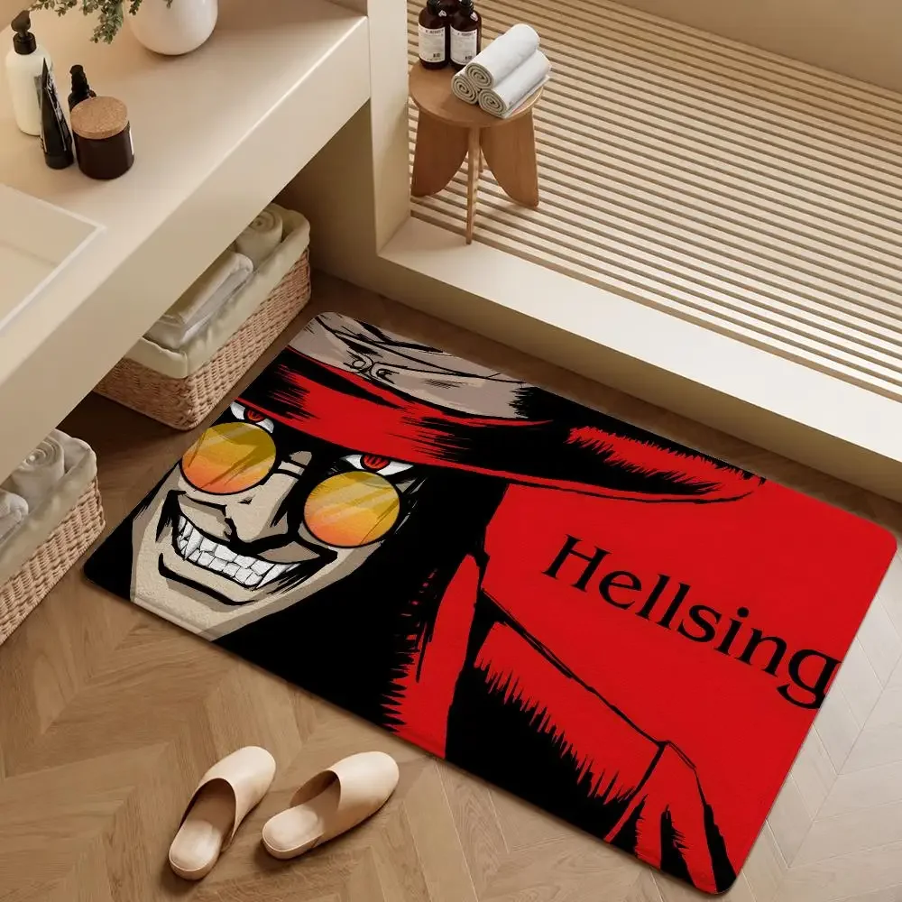 Anime Hellsing Alucard Seras Victoria Floor Mat Soft Flannel Entrance Doormat Non-Slip Washable Rug Bedroom Kitchen Home Decor