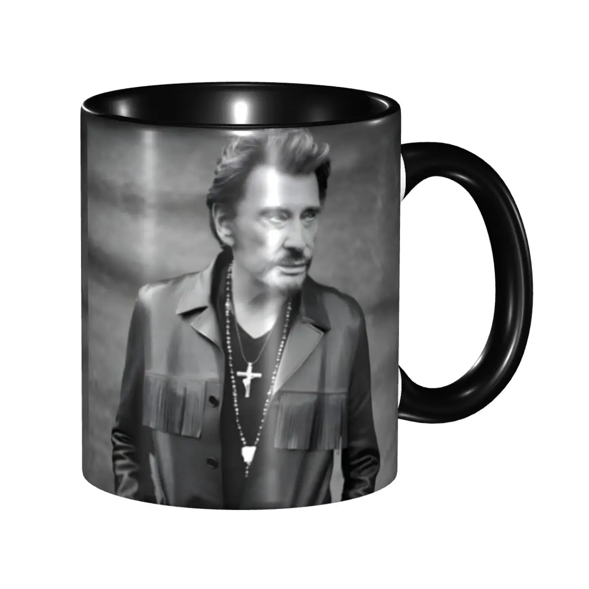 

French Singer Rock Music Johnny Hallyday Coffee Mug DIY Custom Ceramic Mug Creative Present