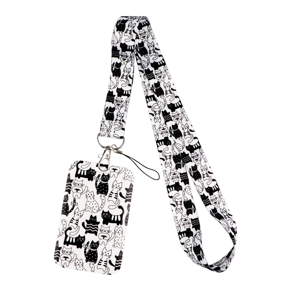 Cute Cat Paw Cat Credential Holder Keychain Keyring Accessories Gym Phone Straps Keys Neck Strap Hang Rope Phone Straps Keychain