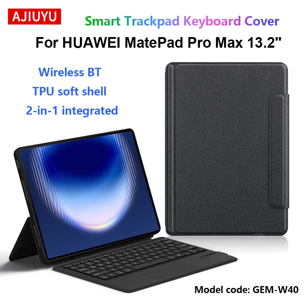 

Wireless Keyboard Case With TrackPad For HUAWEI MatePad Pro Max 13.2 Inch 2026 GEM-W40 Protective Cover TPU Soft Back Shell Case