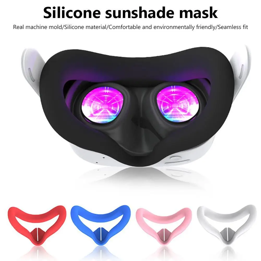 Silicone VR Face Mask For Meta Quest 3s Facial Interface Sweatproof Mask Face Cushion Lightproof Mask Face Cover VR Accessories