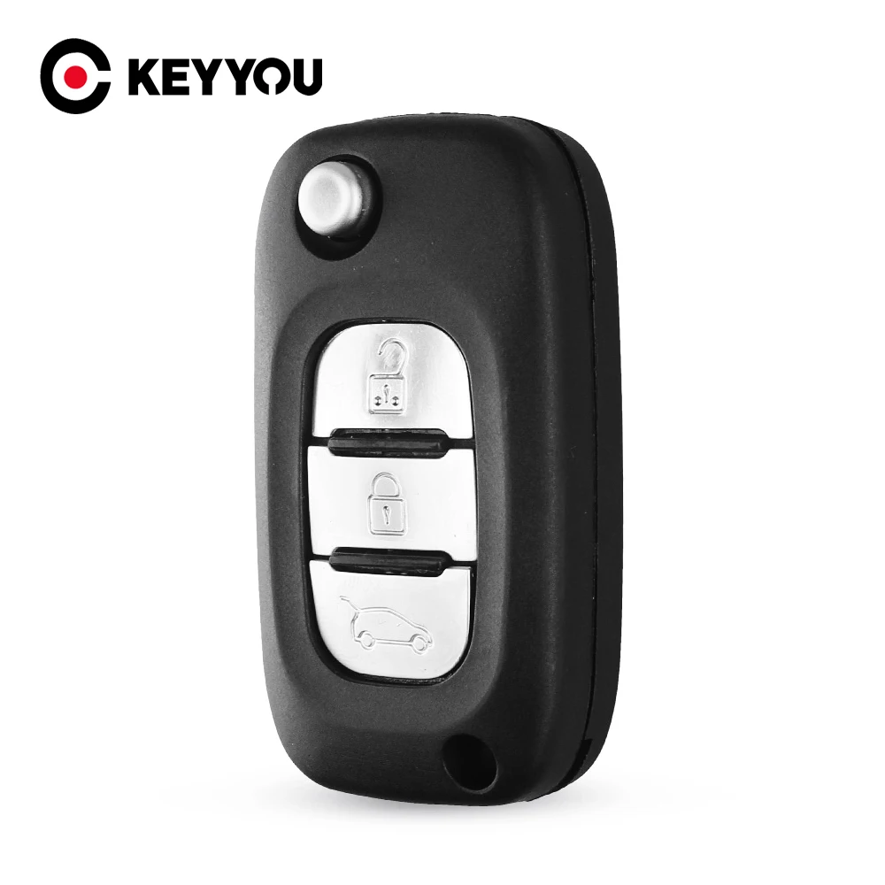 KEYYOU 3 Buttons Remote Flip Key Shell Case Fob For Renault Clio Kangoo Modus Megane Car Key