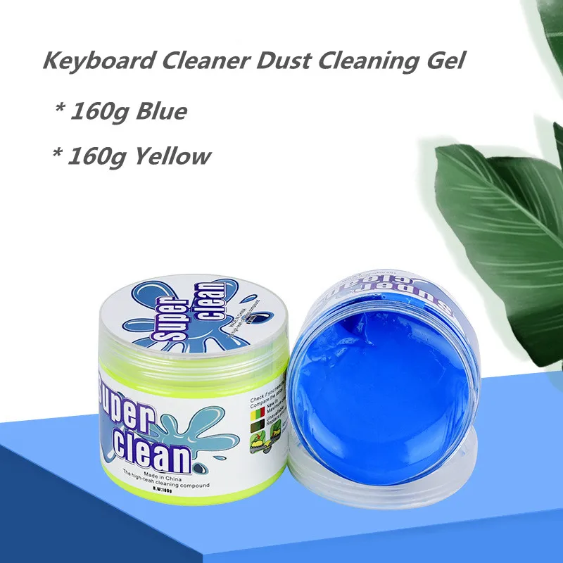 2 Gói Màu Xanh + Vàng Bàn Phím Bụi Làm Sạch Gel Vinyl Kỷ Lục Làm Sạch Putty Đối Với Xe Dash Bàn Phím Cleaner Gel