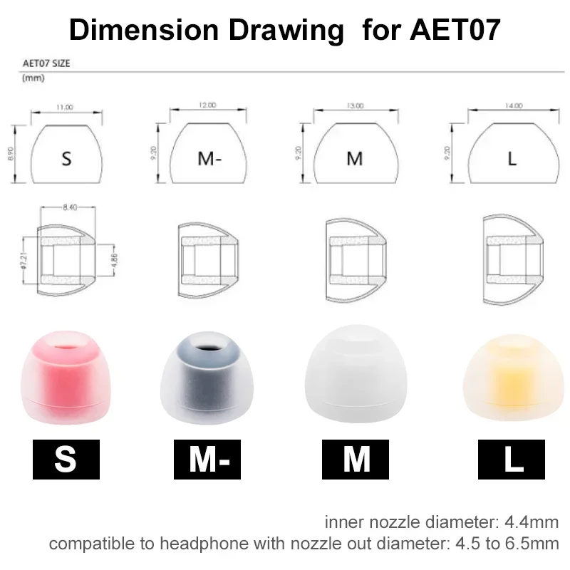 Acoustune ear tips AET07 eartips silicone earbuds In Ear earphone IEM earplugs accessories aet06/aet08/AET16 eartips
