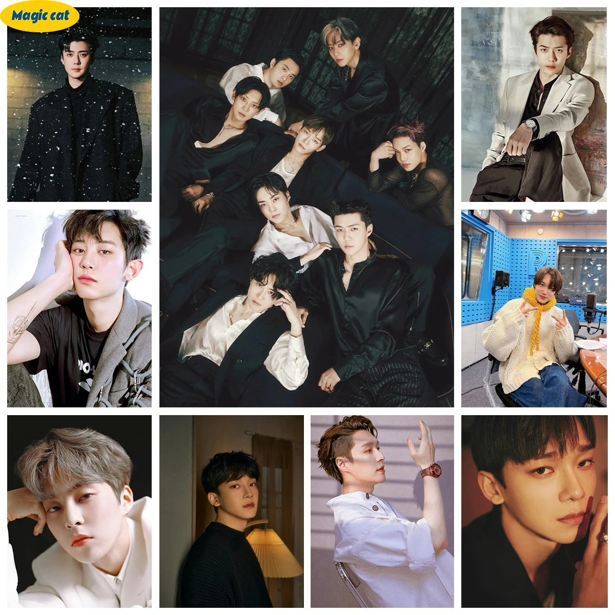 Kpop Boy Band 5D Diamond Painting E-EXO Poster Diamond Embroidery Cross Stitch Handmade SEHUN Pattern Home Wall Decor Fans Gift