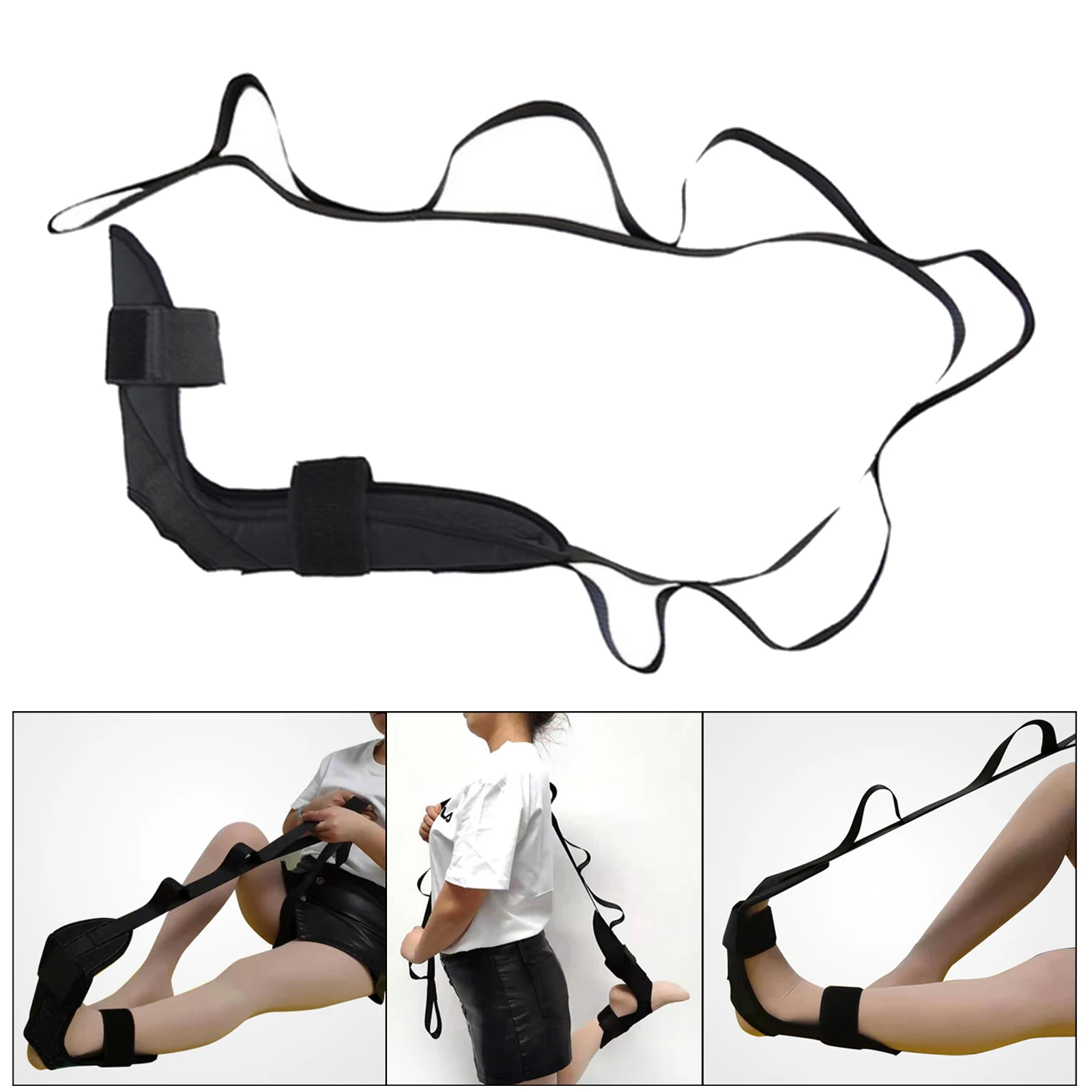 155cm Yoga Stretching Belt Foot Stretcher Calf Tendonitis Ankle Strap Band Yoga Stretch Strap Calf Leg Foot Flex Stretcher