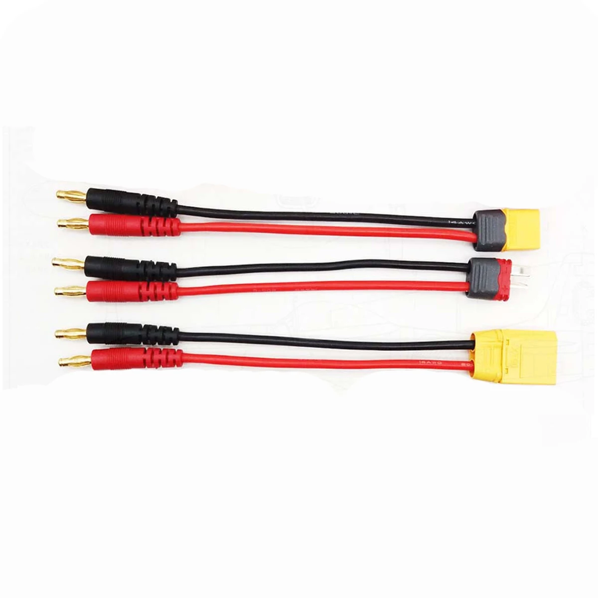 XT30 XT60 XT90 T Plug Charge Lead to 4.0mm Banana Plugs Charge Cable Silicone Wire 18AWG For Lipo Battery