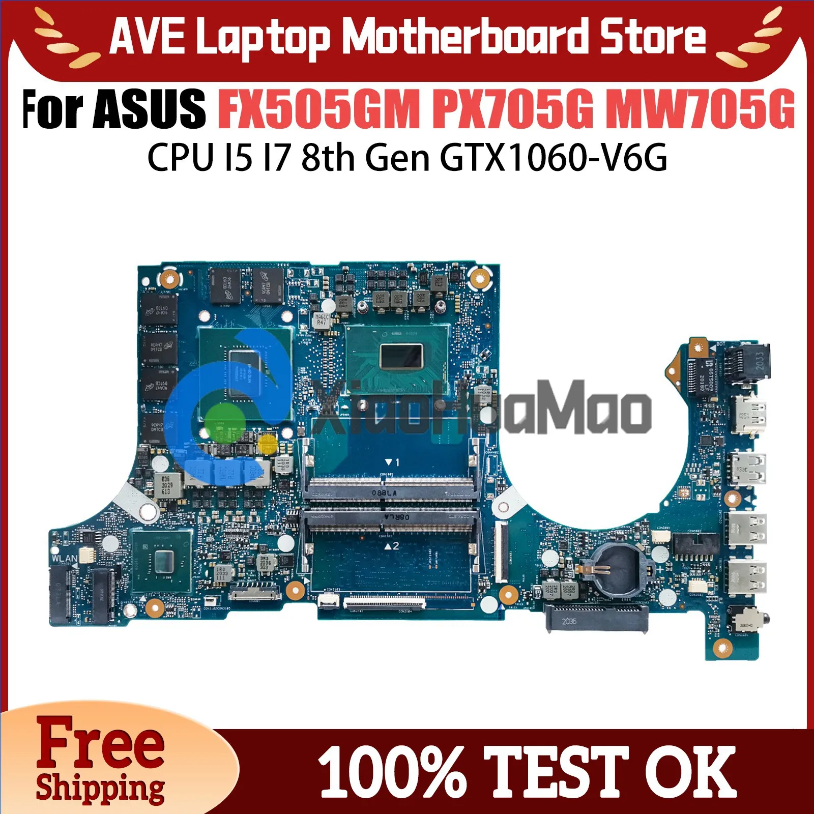 FX505GM Laptop Motherboard For ASUS FX505G FX705GM PX505G MW505G FX86FM PX705G MW705G i5 i7 8th Gen CPU GTX1060-V3G V6G