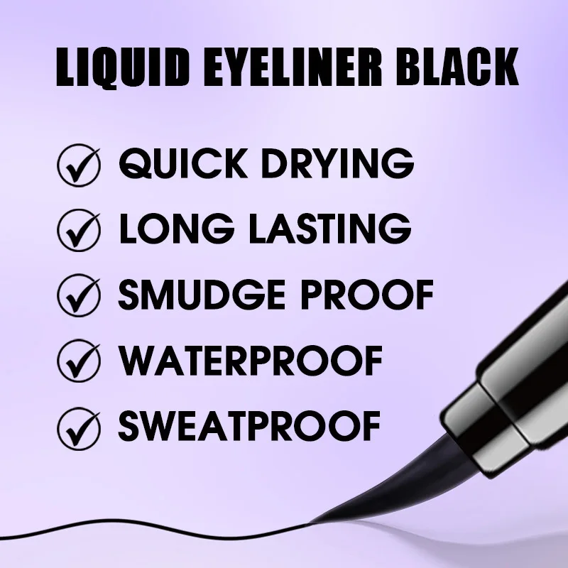 Set di eyeliner impermeabili di fascia alta da 3 pezzi, di lunga durata e non essiccanti, eleganti e portatili