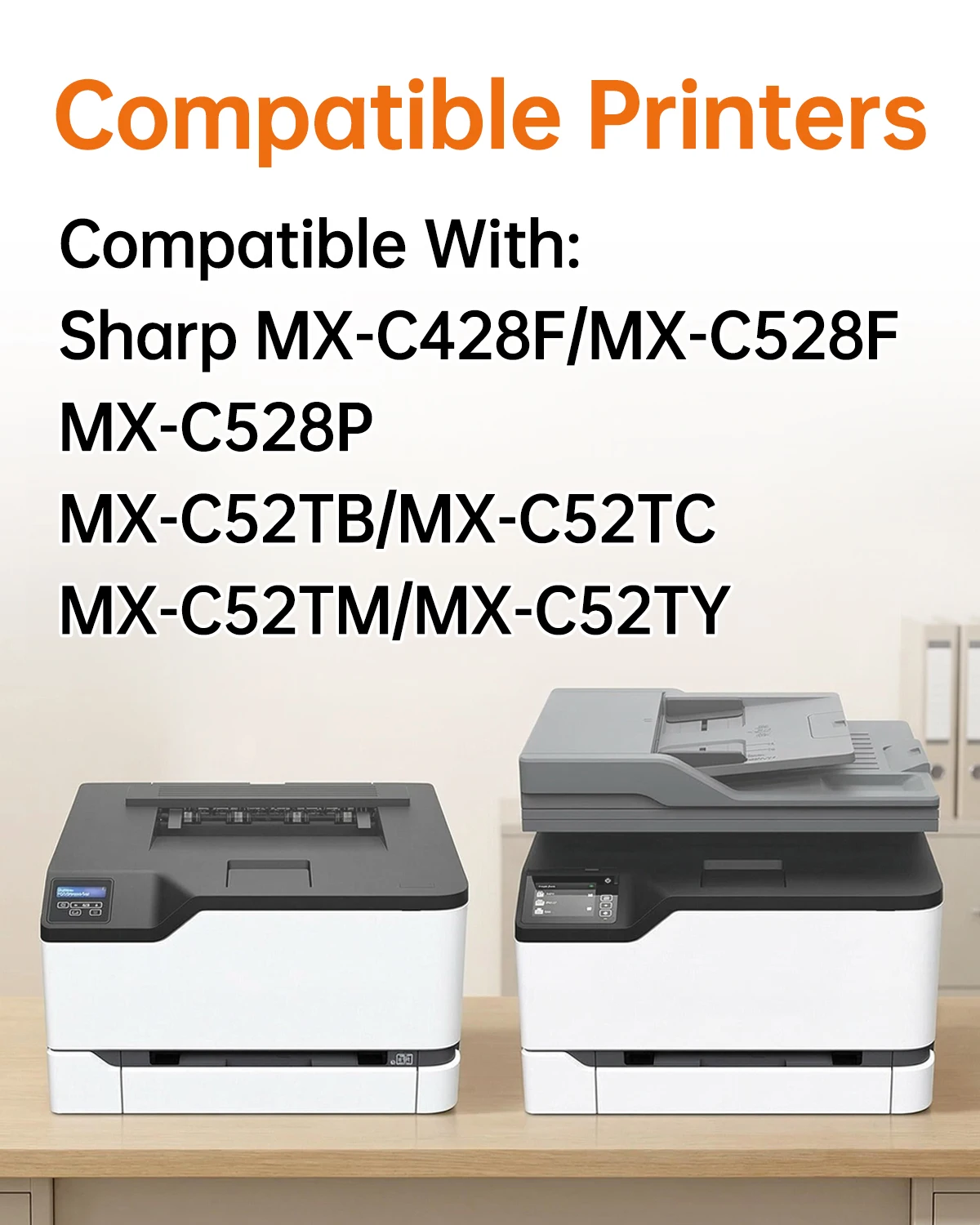Compatible Sharp MX-C52TB Toner Cartridge for MX-C428F MX-C528F MX-C528P – Color Laser Printer