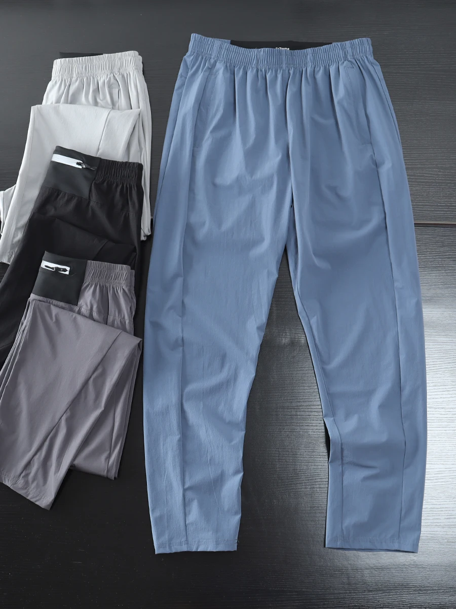 

Мужские многофункциональные брюки с светоотражающей молнией и влажностью ng Qui Dry, спортивные прямые брюки для бега, длинные брюки, повседневная одежда