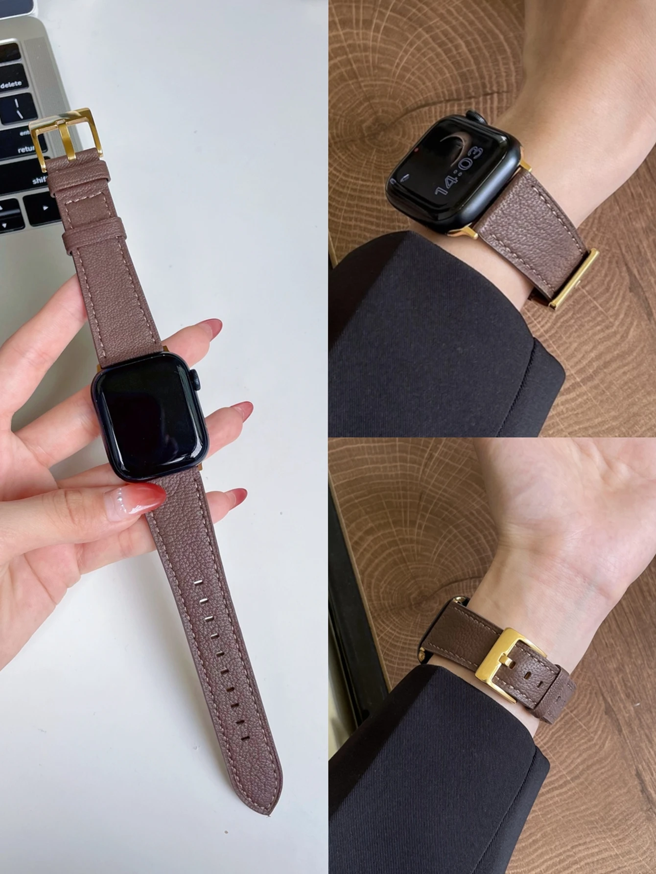 

Leather loop Correa For Apple Watch band Series Ultra 10/9/8/7/6/5/4/3/2/1 SE 38mm 40mm 41mm 42mm 44mm 45mm 46mm 49mm Strap