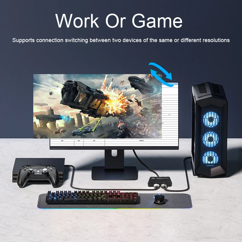 Двунаправленный HD-переключатель AMS-ABS_HD 8K с двумя режимами 2x1 и 1x2 сплиттер поддерживает Ultra HD и 3D