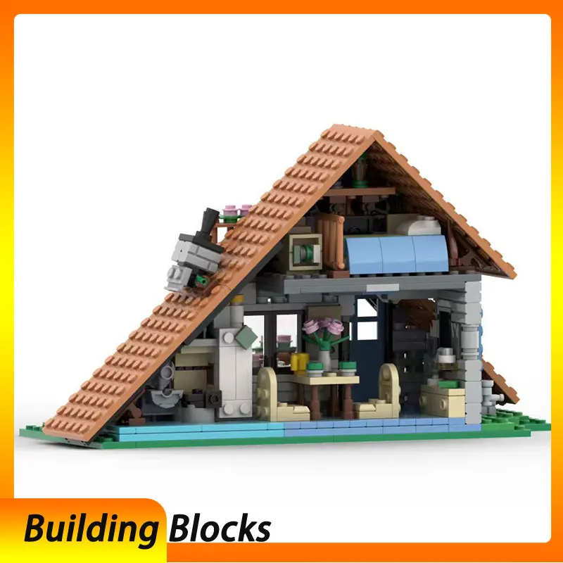 MOC-234924 561pcs Small Particle Assembled Building Blocks Stereoscopic Architecture Small House Model Toy Gift