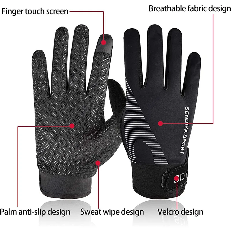 Workout Gloves Weight Lifting - Full Palm Protection & Extra Grip Gym Fishing Fencing Full Finger Gloves ForTraining Fitness