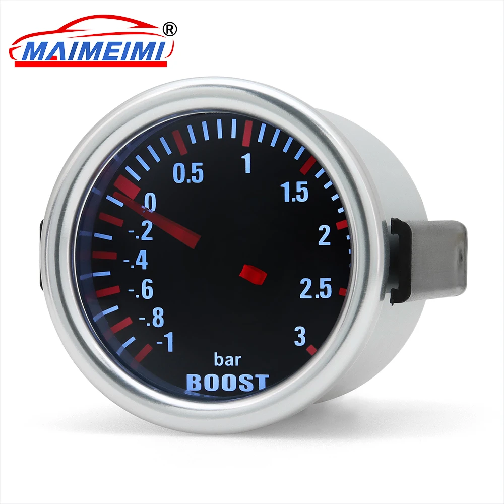 

52mm Boost Gauge Pressure -1~3 Bar Digital pointer Turbo Boost Car Gauge White Backllight for Car