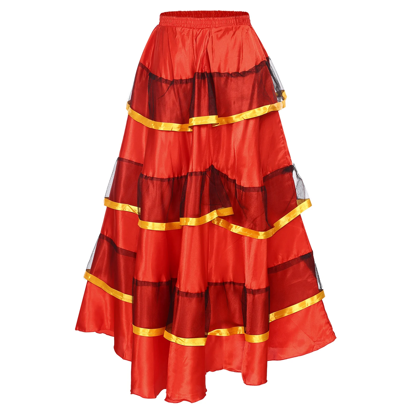 Womens Flamenco Dance Skirt Big Swing Flamenco Costume Spanish Bull Dance Skirt Belly Dance Skirt Stage Performance Costume
