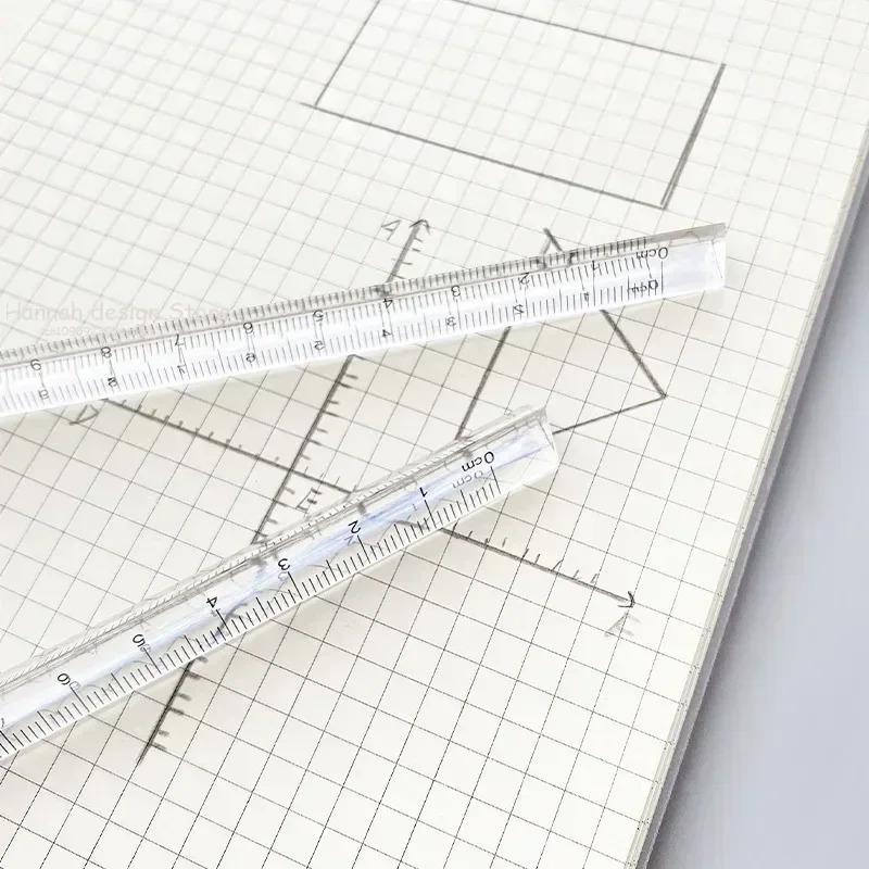 15/20cm Simple Transparent Triangular Straight Ruler Kawaii Tools School Stationery Cartoon Drawing Gift Office School Measuring