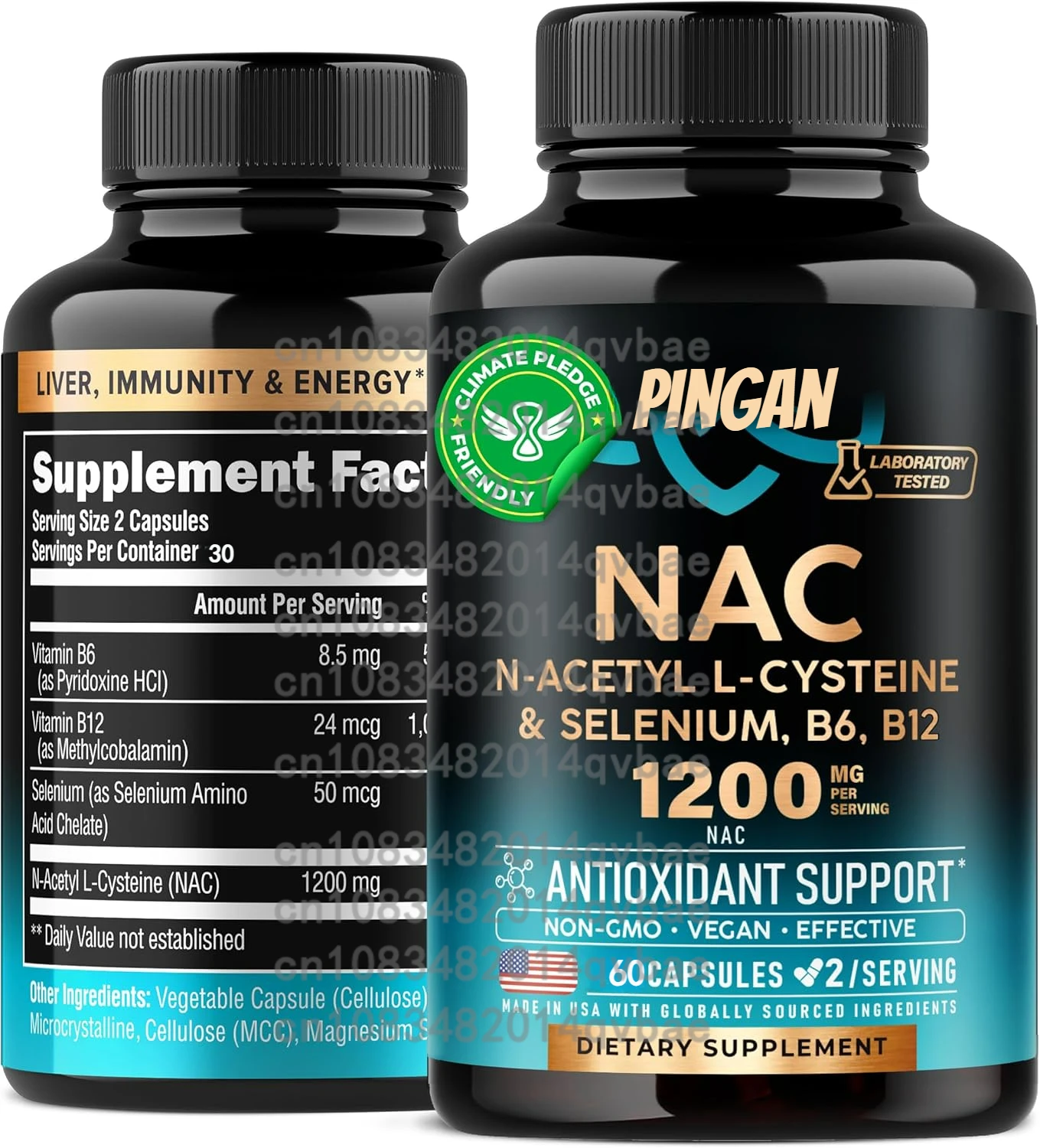 Cisteína de acetil NAC Suplemento – Apoya la salud inmune, desintoxicante del hígado, celular y respiratorio - Cápsulas de cisteína de acetil N