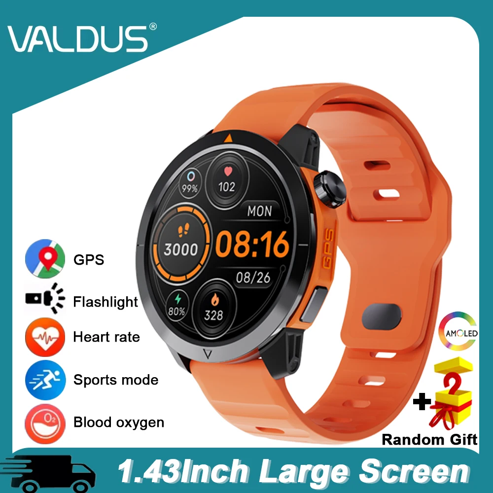 

VALDUS VG47 Pro Смарт-часы для мужчин и женщин AMOLED с длительным сроком службы батареи GPS Водонепроницаемый спортивный компас BT Call Смарт-часы для ios Android