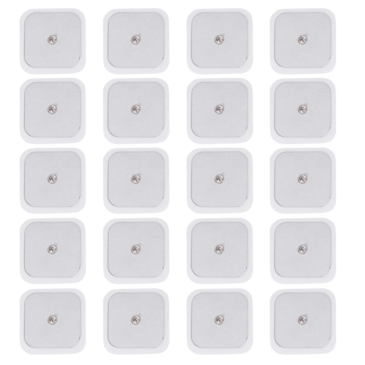 20pcs Snap Style Tends Unit Pad Replacement Adhesive Electrodes Pad (White)