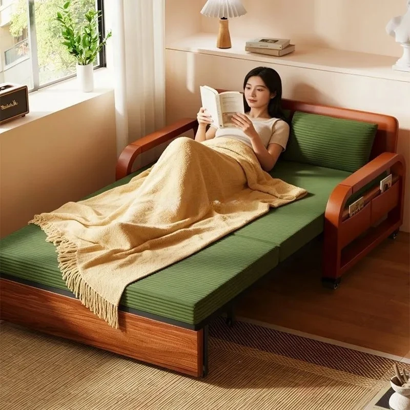 Folding Sofa Bed Convertible Sleeper Couch with Pull Out Mechanism Multi Function Dual Use for Small Living Room Bedroom