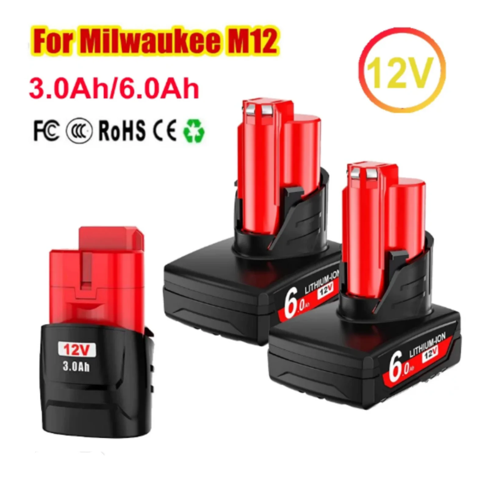 Batteria Per Milwaukee M12 7.0Ah 12V Batterie Ricaricabili Per Milwaukee M12 Strumento 48-11-2402 48-11-2411 48-11-2401MIL-12A-LI