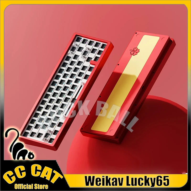 Weikav Lucky65 기계식 키보드 키트, 3 가지 모드 블루투스 무선 키보드, 개스킷 구조, 게이머 RGB 맞춤형 게이밍 키보드, 신제품