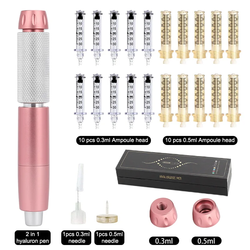 

Black Gold 0.3 And 0.5ML hyaluron Pen Hyaluronic Acid Lip Filler Injection Pen No Needle Atomizer Pen Anti Wrinkle Water Syringe