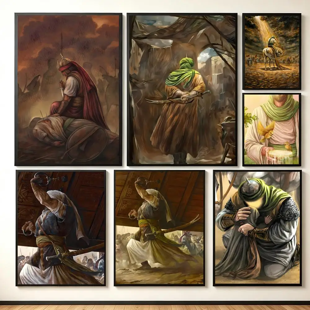 Revered Spiritual Leader I-Imam Hussain Poster Lightweight Self‑Adhesive PP Wall Decal for Study Living Room Bedroom Decor Gift