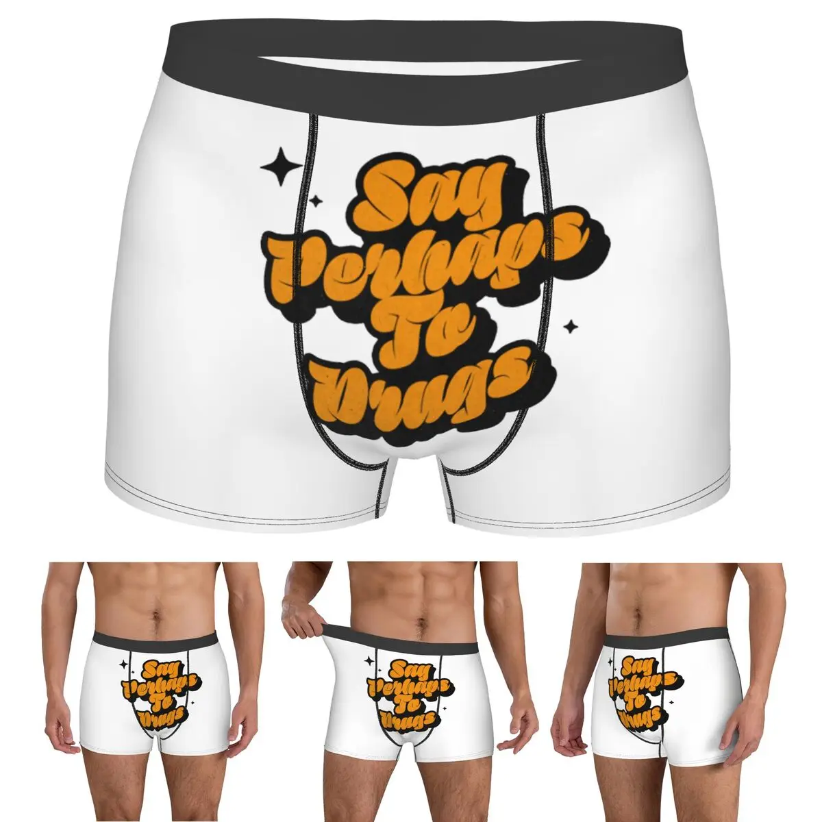 

Boxer Underpants Shorts Say Perhaps To Drugs Panties Men Soft Underwear for Homme Man Boyfriend Gift