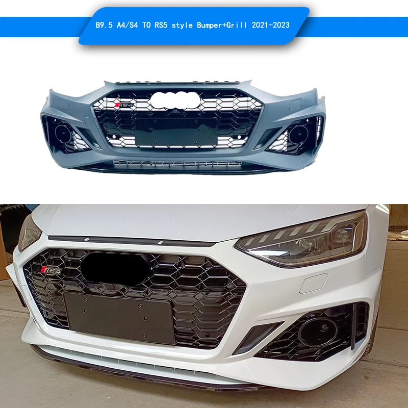 B9.5 A4 S4 TO RS5  style Bodykit Fit for Audi A4 S4 B9.5 2021-2023 replacement New RS4 style front bumper and grill RS Bodykit