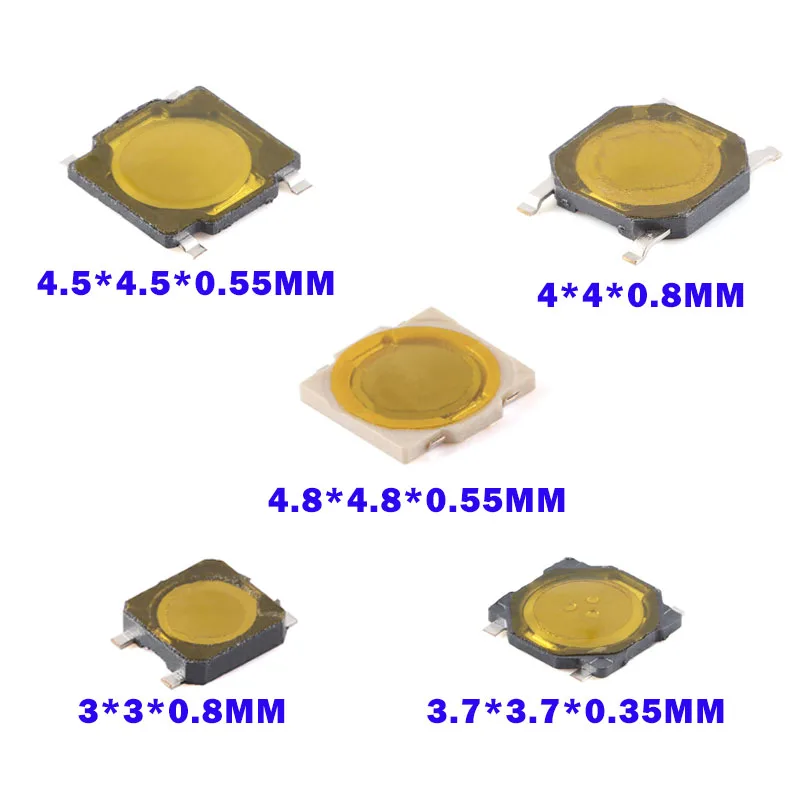 50 sztuk/20 sztuk wodoodporny przełącznik przyciskowy membranowy 4.8*4.8*0.55 SMD 4P 3*3*0.8 3.7*3.7*0.35 4.5*4.5*0.55 4*4*0.8 Patch przełącznik dotykowy