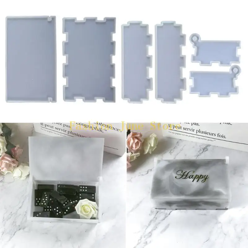 N5KA Epoxy Crystal Resin Silicone Mold 1 Set Resin Storage Box Mould for DIY Home Decoration Jewelry Making