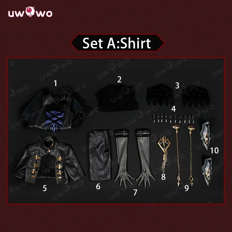 UWOWO Collab Series:Capitano Косплей Игра Genshin Impact Fatui Harbingers Il Capitan Косплей Костюм Новый наряд Хэллоуин Co @ 0Z *