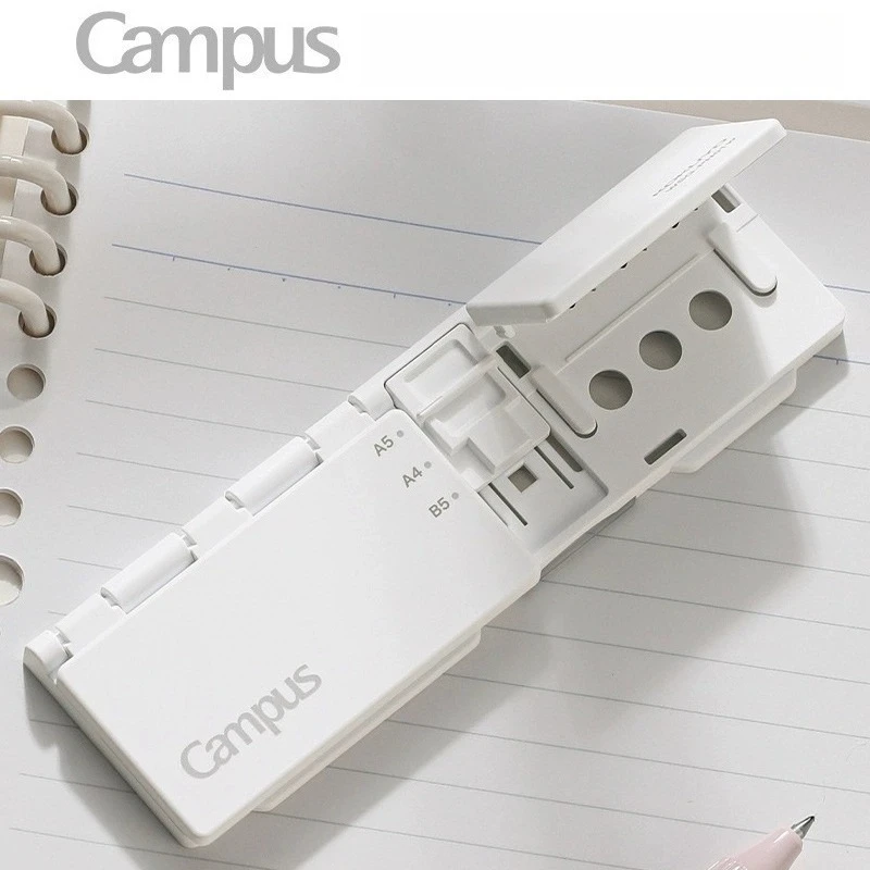 Mini Push Style 8-Hole Loose Leaf Puncher Portable Manual Hole Punch Machine for Notebook Paper Binding