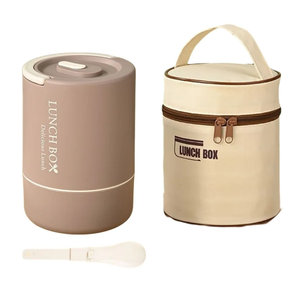 

Practical Stainless Steel 3 Layers Lunch Box Large Capacity Sealed Thermal Lunch Box Round with Spoons Food Container for Home