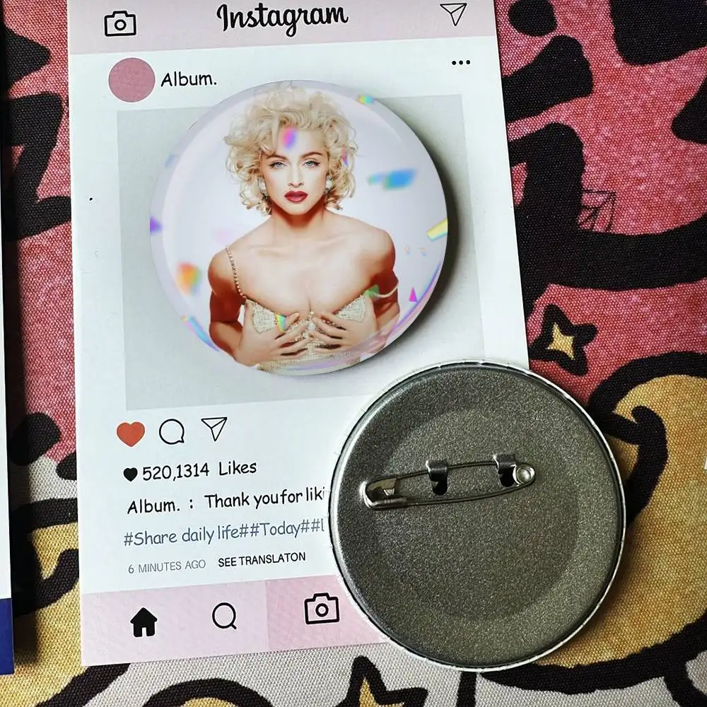 Singer M-Madonnas-S Badge 25 32 44 58 75 mm Round Fans Collect Friends Gifts Brooch