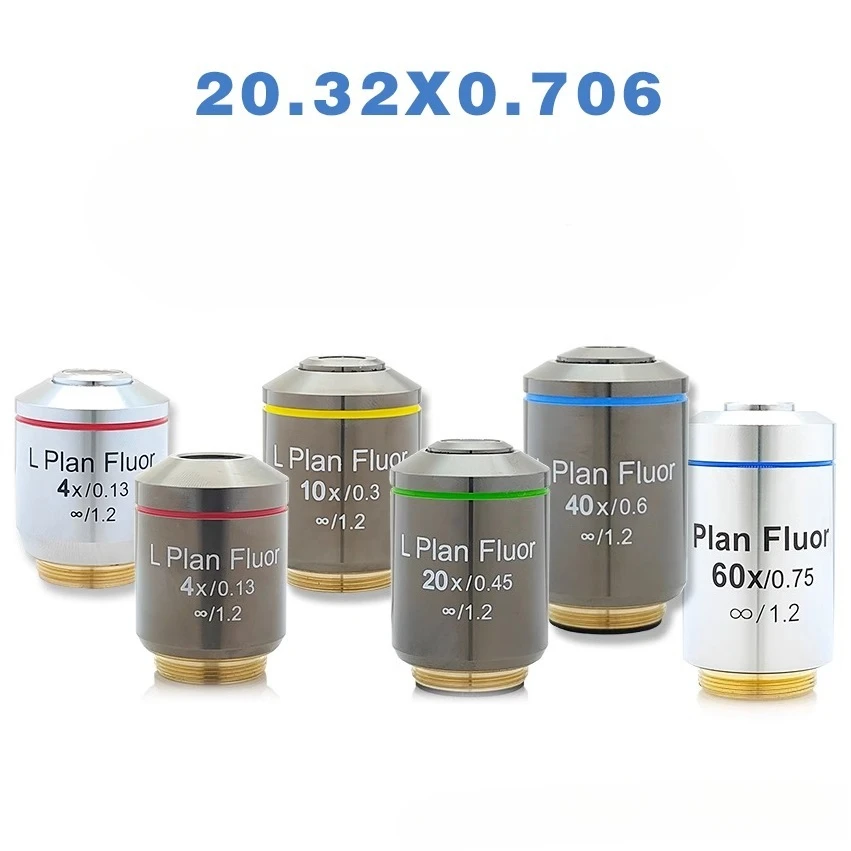 Plan Fluor 4X10X20X40X60X Semi Apochromatic Biological Inverted Fluorescence Objectives Objective Lens Long Working Distance