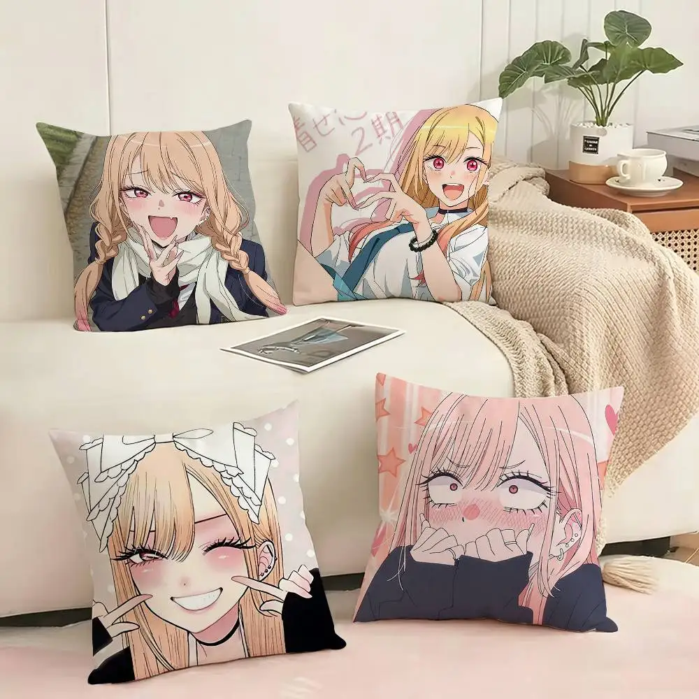 Anime My D-Dress Up D-Darling   Square Double-Sided printed Pillow Case Bedroom Bedside Pillow Sofa Cushion Cover Gift
