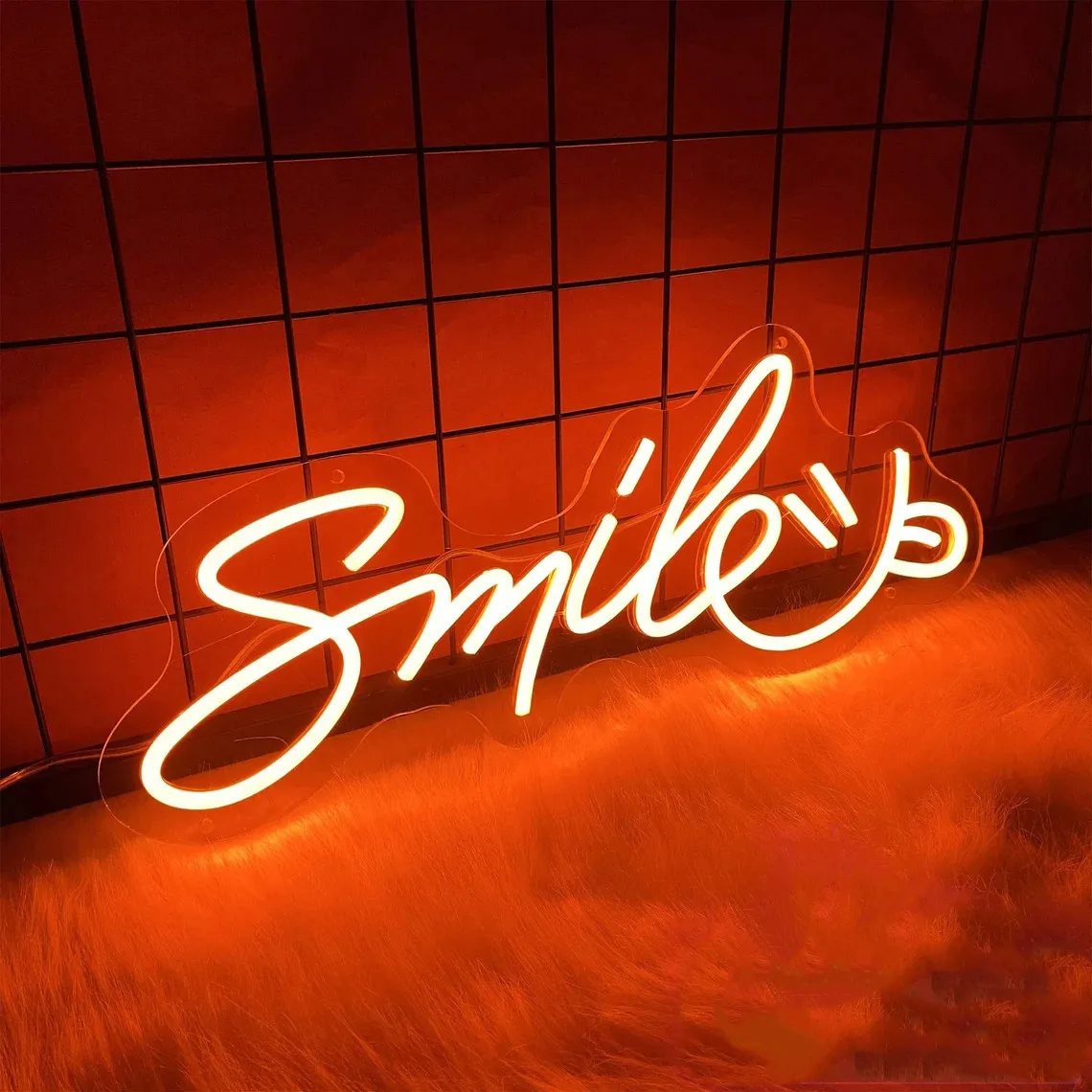 

Smiley Face Neon Sign, Smile Led USB Neon Light, Bedroom Wall Decor, Kids Room Wedding Party Decoration, Birthday Gift