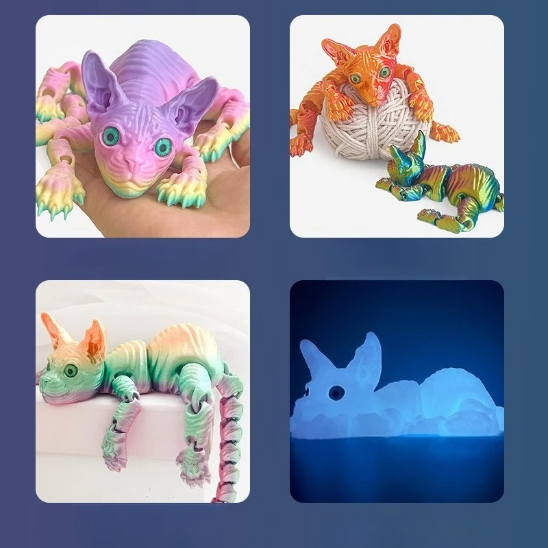 3D Printed Toy Hairless Cat Ornament Tide Play Gift