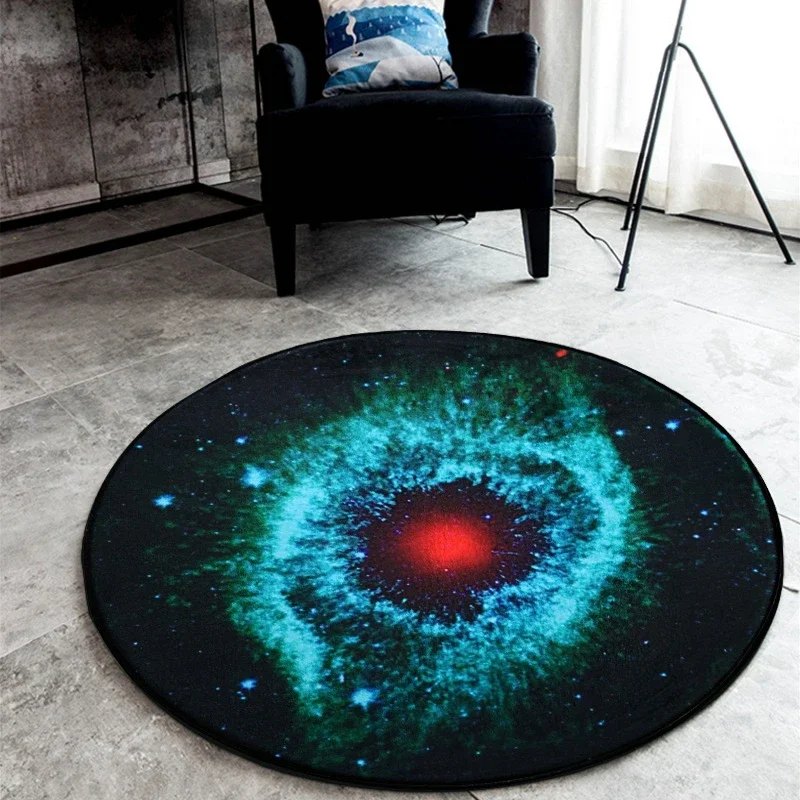 3D Galaxy Space Vortex Rugs and Carpets for Living Room Area Rugs Mat Exploration Universe Decorative Anti-Slip Round Carpet