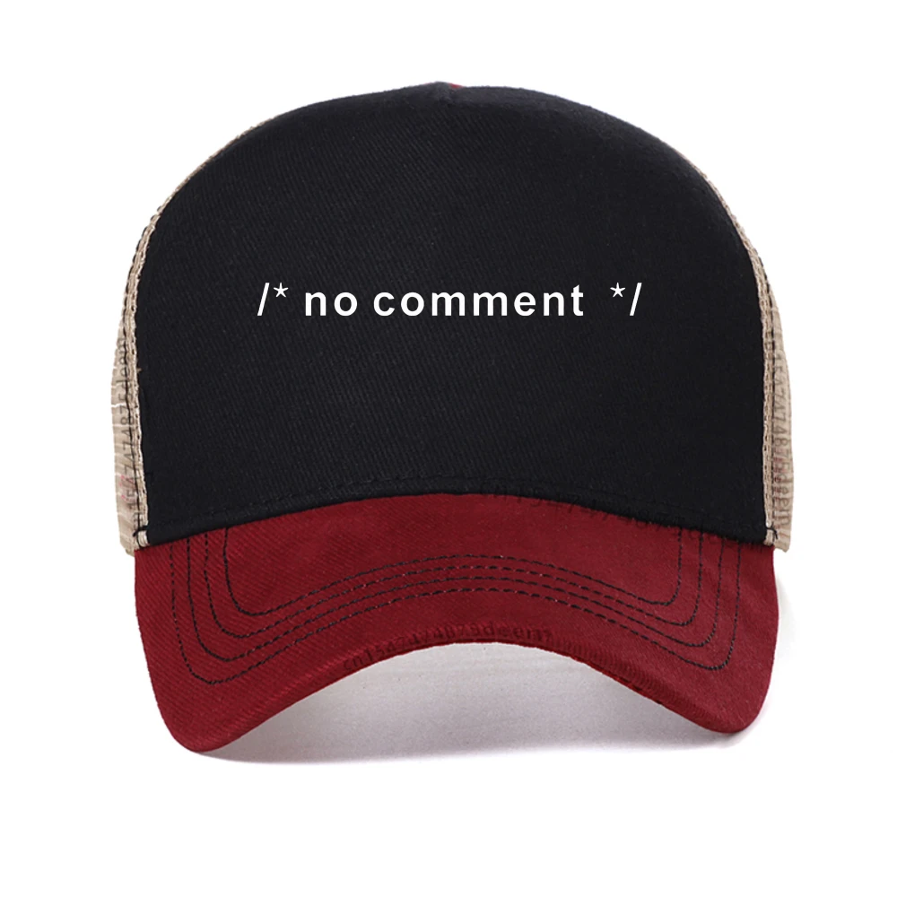 

Funny print baseball cap Geek Novelty Joke Coding HTML CSS Developer Gift No Comment caps for Men Male Summer mesh Casual hat