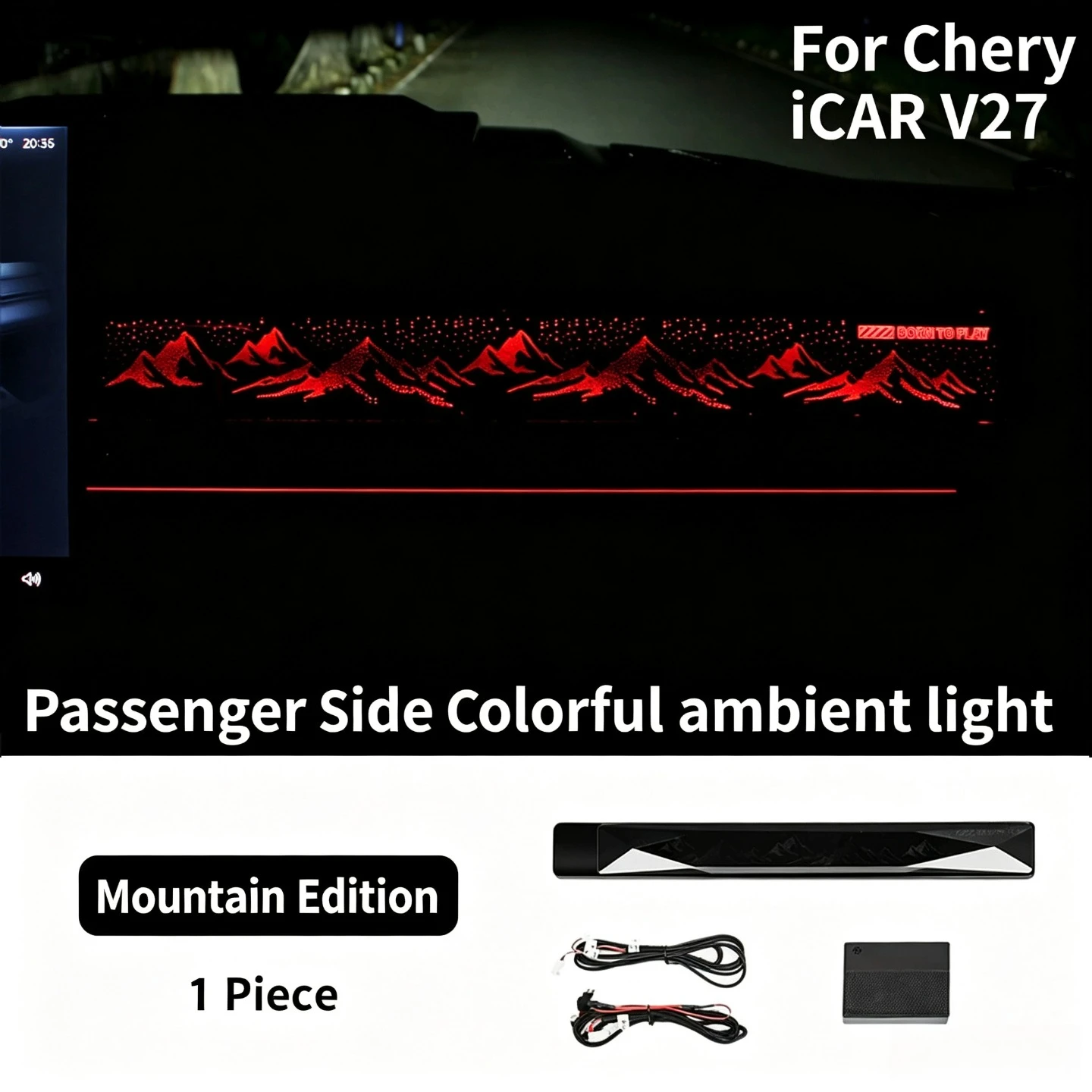 for Chery iCAR V27 Car Co-pilot RGB Colorful Ambient Light Panel Plug & Play LED Phantom Light Board Decorative Lamps Accessory