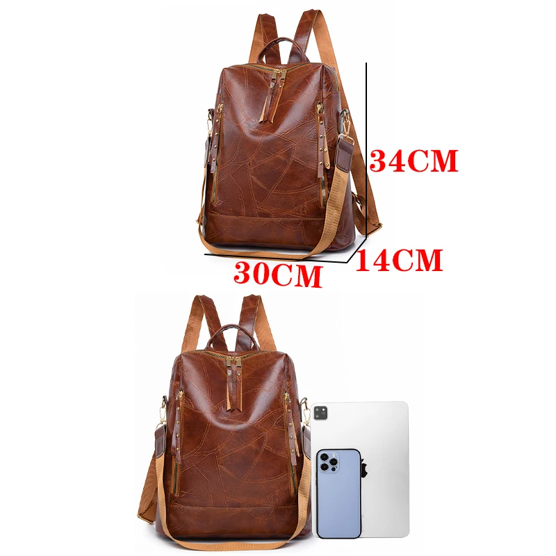 Simple Multifunctional Large Capacity Backpacks High Quality Leather Mochilas Luxury Designer Brand Women\'s Backpack Sac A Dos