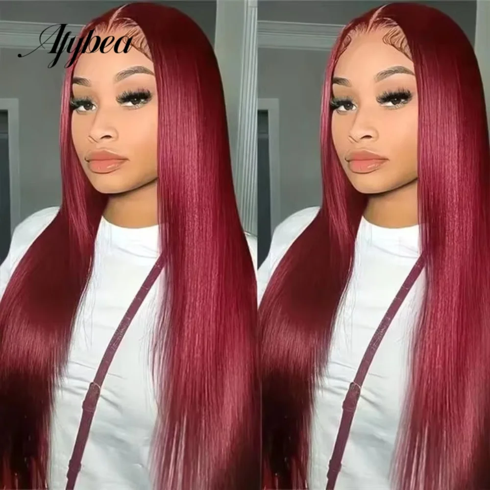 200 الكثافة 99J بورجوندي 13x6 Hd الدانتيل أمامي باروكة من شعر طبيعي 30 36 بوصة البرازيلي الملونة مستقيم الدانتيل الجبهة الباروكات شعر الإنسان