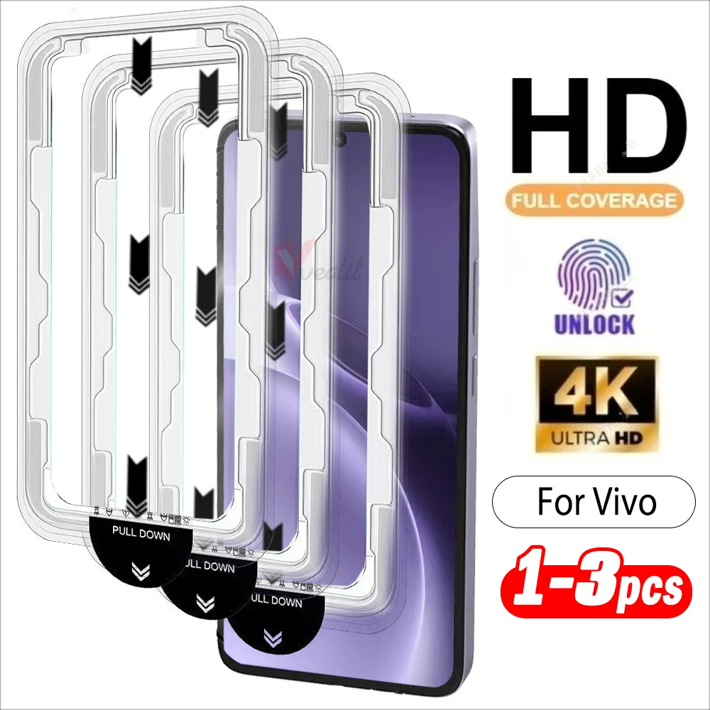 

1-3pcs Easy Installation Dust-Free Tempered Glass Vivo X300 Ultra X200 FE X200s X100s S50 S30 Pro mini Screen Protector Cover