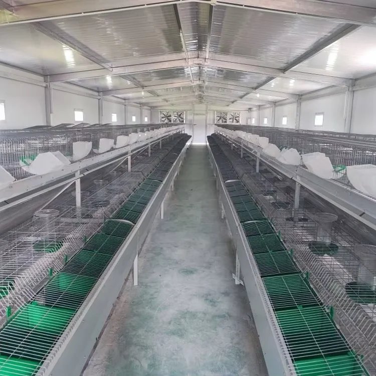 New European Style 12 Rabbit Cage Galvanized Wire Mesh H-Type Mother and Baby Rabbit Cage with 5 Year Warranty