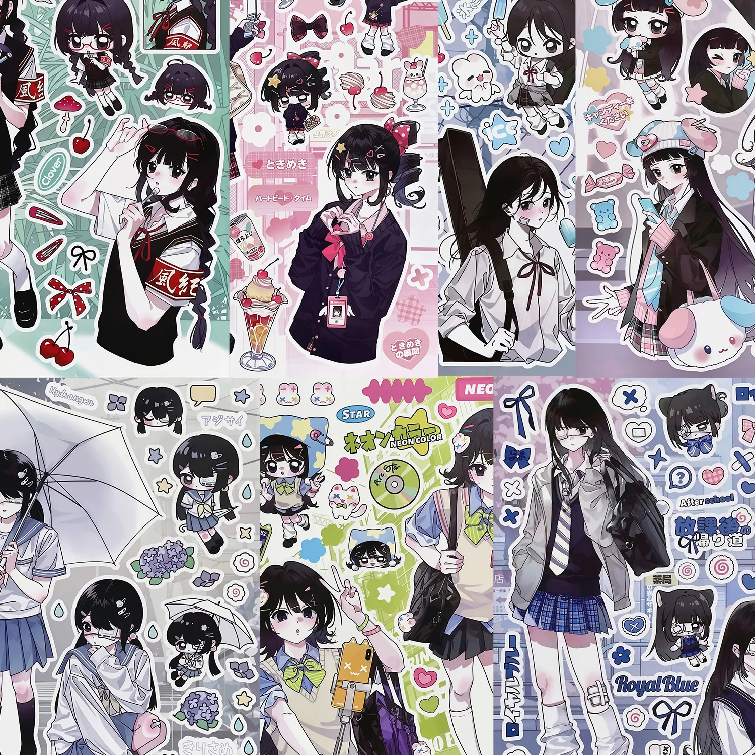 Campus Girl Daily Journal Stickers & Dessert Decorative Stickers for DIY Scrapbooking